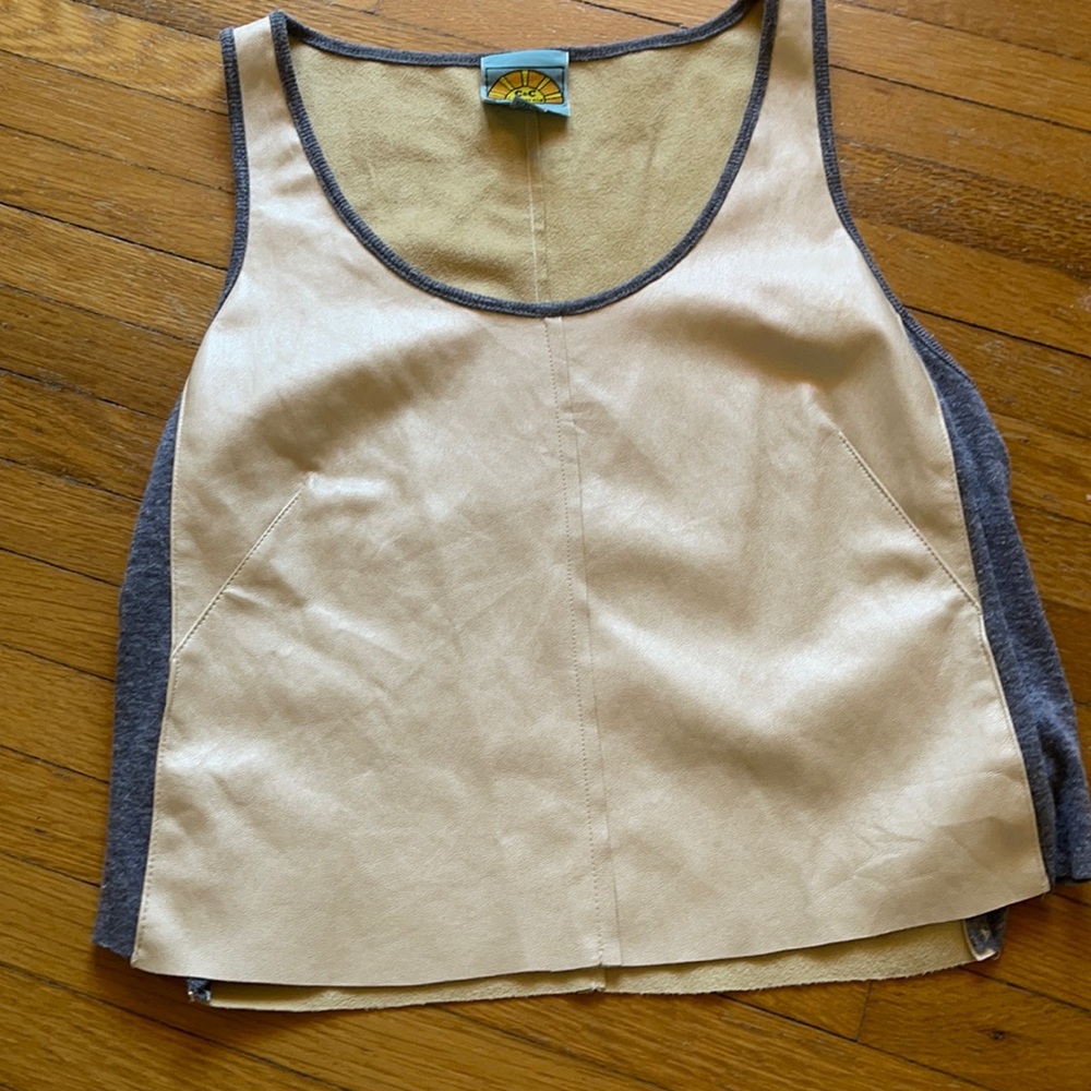 C&C California faux leather tank top size XS.